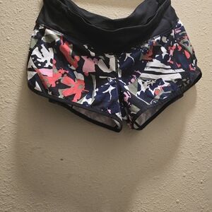 Lululemon Athletica Black and Multicolor Athletic Shorts